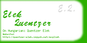 elek quentzer business card